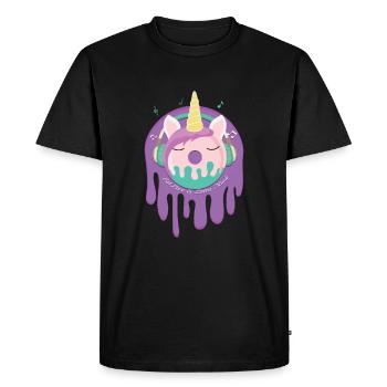 Unicorn Unicorn Donut Music Listen Lists Music - Men's Premium Organic T-Shirt - black - Front - Nico (187cm)