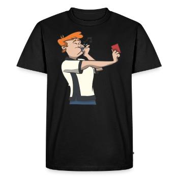 Soccer referee red card - Men's Premium Organic T-Shirt - black - Front - Nico (187cm)