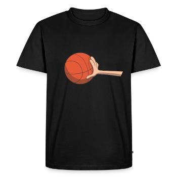 Idée cadeau basket ball - T-shirt Premium bio Homme - noir - Devant - Nico (187cm)