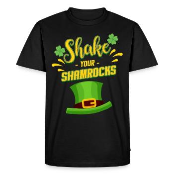 Shamrocks de jour de ST PATRICK - T-shirt Premium bio Homme - noir - Devant - Nico (187cm)