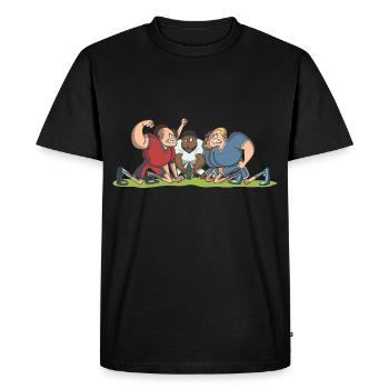 Rugby Scrum Gift Idea - Men's Premium Organic T-Shirt - black - Front - Nico (187cm)