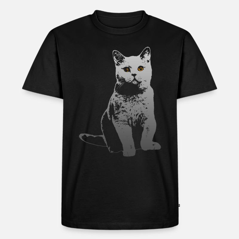 Katze - Männer Premium Bio T-Shirt - Schwarz