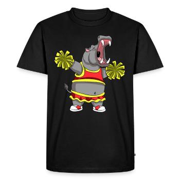 CHEERLEADER HIPPO - T-shirt Premium bio Homme - noir - Devant - Nico (187cm)