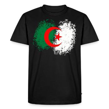 Flag of Algeria - Men's Premium Organic T-Shirt - black - Front - Nico (187cm)