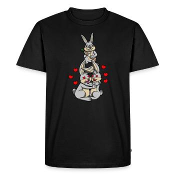 NO MERCY FOR LOVE - I HATE HAPPY COUPLES - Men's Premium Organic T-Shirt - black - Front - Nico (187cm)