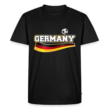 Germany Football Gold Motif - Men's Premium Organic T-Shirt - black - Front - Nico (187cm)