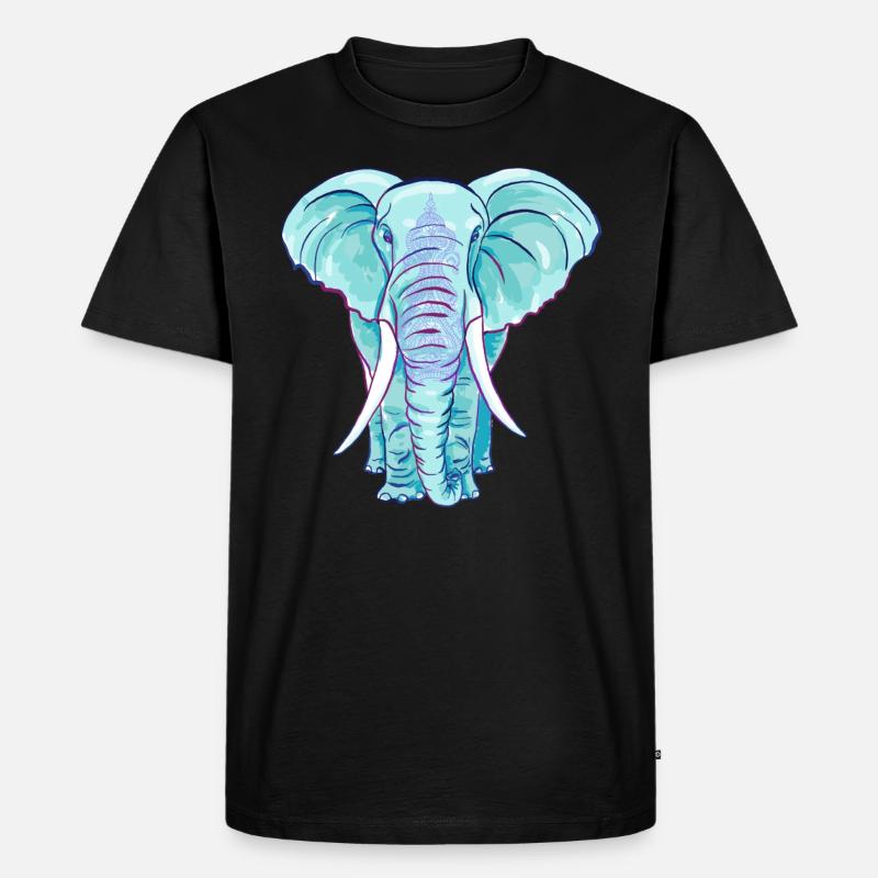 Der blaue Elefant - Männer Premium Bio T-Shirt - Schwarz