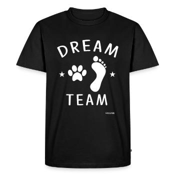 Dream Team Cat - Men's Premium Organic T-Shirt - black - Front - Nico (187cm)