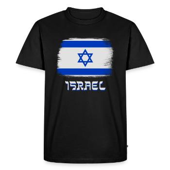 Drapeau d'Israël avec l'étoile de David - T-shirt Premium bio Homme - noir - Devant - Nico (187cm)