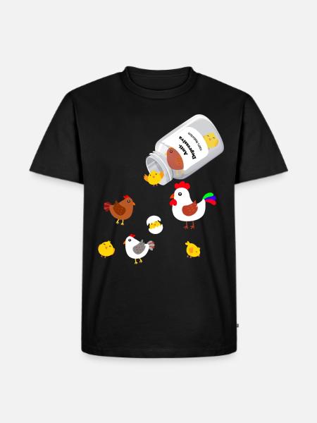 Anti Depressiva Huehner - Männer Premium Bio T-Shirt - Schwarz