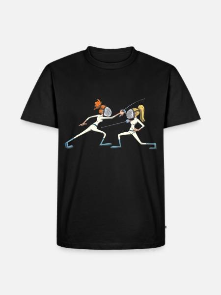 Fencing evasive maneuver gift idea - Men's Premium Organic T-Shirt - black