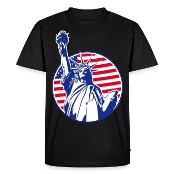 Statue of the Libertus - Men's Premium Organic T-Shirt - black - Front - Nico (187cm)