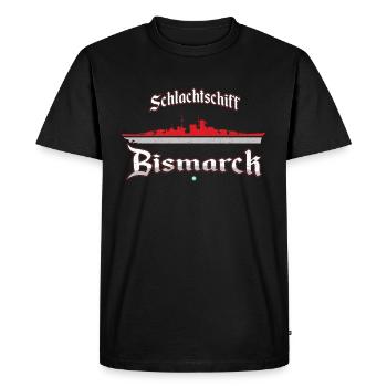 Battleship Bismarck ship navy gift - Men's Premium Organic T-Shirt - black - Front - Nico (187cm)