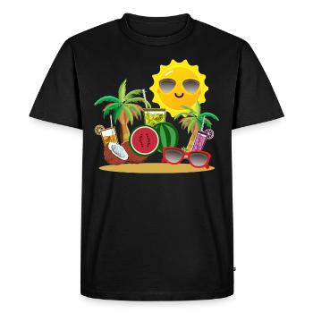 Fête de vacances d'été au soleil - T-shirt Premium bio Homme - noir - Devant - Nico (187cm)