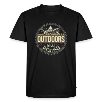 CAMPING DE PLEIN AIR - T-shirt Premium bio Homme - noir - Devant - Nico (187cm)
