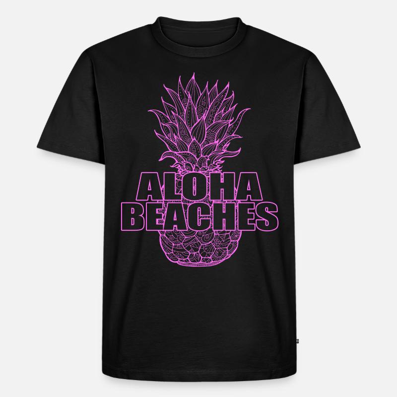 Aloha Beaches - Männer Premium Bio T-Shirt - Schwarz