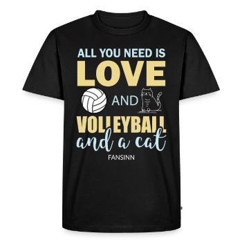 Volley sport équipe équipe chat cadeau - T-shirt Premium bio Homme - noir - Devant - Nico (187cm)