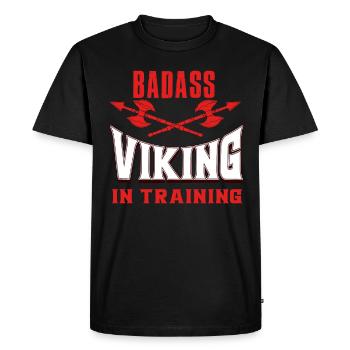 VIKINGS - Men's Premium Organic T-Shirt - black - Front - Nico (187cm)