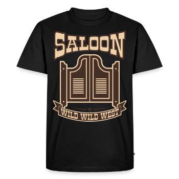 Wild Wild West Saloon - Men's Premium Organic T-Shirt - black - Front - Nico (187cm)