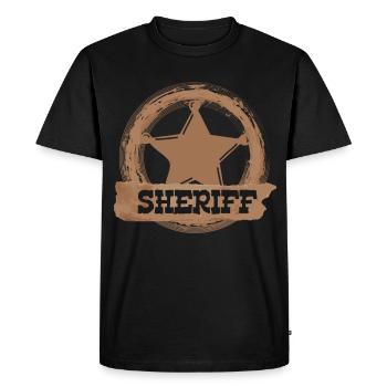 Sheriff Stern - Men's Premium Organic T-Shirt - black - Front - Nico (187cm)