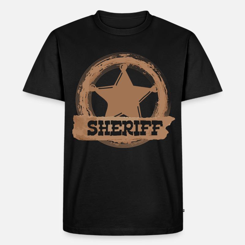 Sheriff Stern - Männer Premium Bio T-Shirt - Schwarz