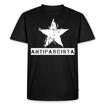 ANTIFASCISTA STAR ANTIFA ANTIFASCHIST - Men's Premium Organic T-Shirt - black - Front - Nico (187cm)