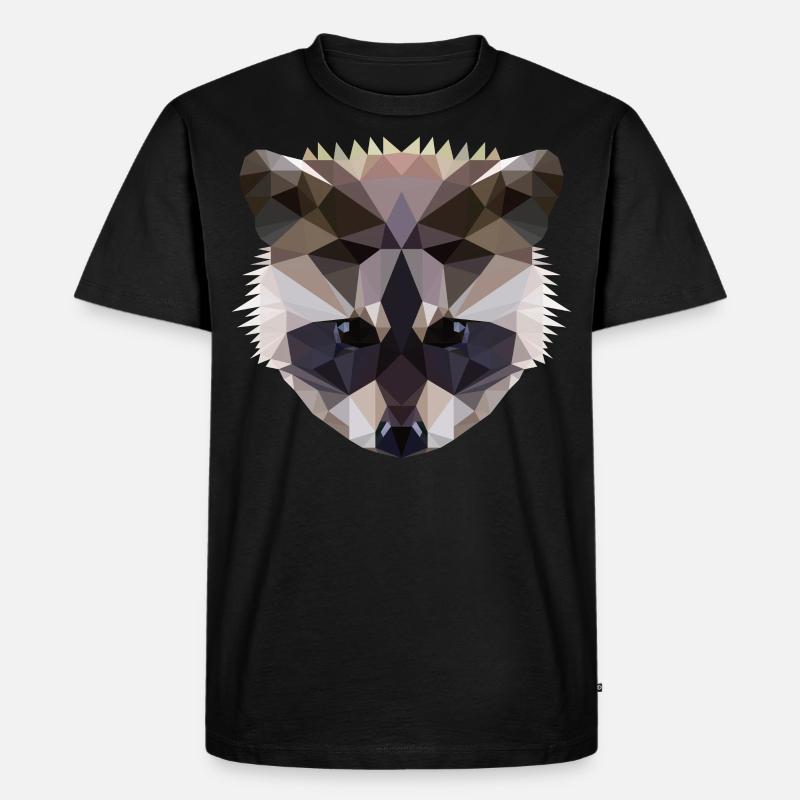 Polygon Waschbaer Racoon - Männer Premium Bio T-Shirt - Schwarz
