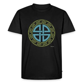 Celtic shield knot Thor protective symbol - Men's Premium Organic T-Shirt - black - Front - Nico (187cm)