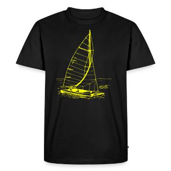 Catamaran - Men's Premium Organic T-Shirt - black - Front - Nico (187cm)