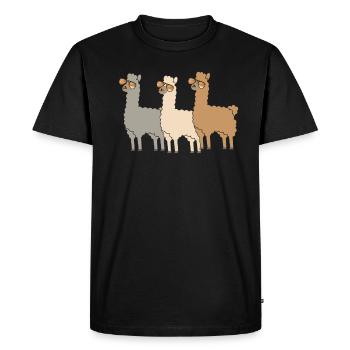 Alpaka Llama - Men's Premium Organic T-Shirt - black - Front - Nico (187cm)