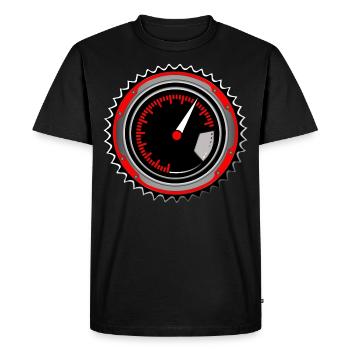 Tachymètre compteur de vitesse pignon - T-shirt Premium bio Homme - noir - Devant - Nico (187cm)