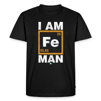 I am Fe man, gift, gift idea superhero - Men's Premium Organic T-Shirt - black - Front - Nico (187cm)