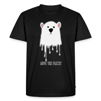 Melting Polar Bear Climate Protection Climate Change World - Men's Premium Organic T-Shirt - black - Front - Nico (187cm)