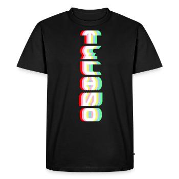 Techno - T-shirt Premium bio Homme - noir - Devant - Nico (187cm)
