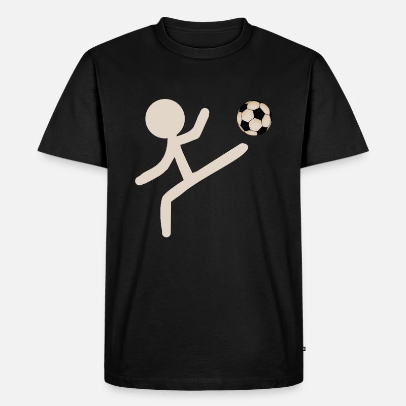 STICK FIGURE Soccer - Männer Premium Bio T-Shirt - Schwarz