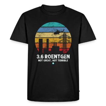 3.6. Roentgen Pas génial Pas terrible Idée cadeau - T-shirt Premium bio Homme - noir - Devant - Nico (187cm)