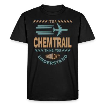 Attention les chemtrails vs contrails conspiration - T-shirt Premium bio Homme - noir - Devant - Nico (187cm)