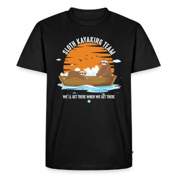 Sloth Canoe Kayak Team Gift - Men's Premium Organic T-Shirt - black - Front - Nico (187cm)