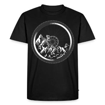VTT VTT Vélo Pneu Descente Biker - T-shirt Premium bio Homme - noir - Devant - Nico (187cm)