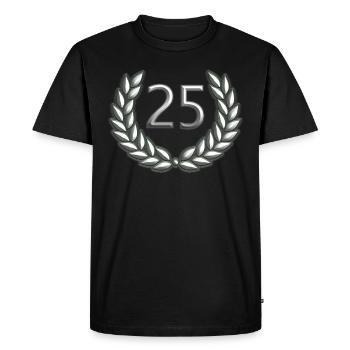 Mariage Mariage argent 25 ans avec couronne de laurier - T-shirt Premium bio Homme - noir - Devant - Nico (187cm)