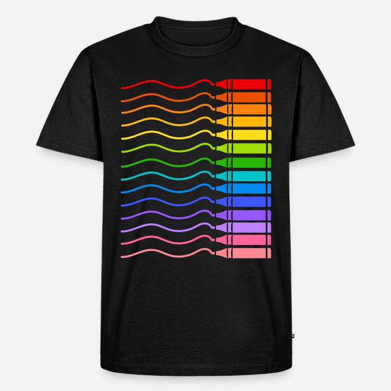 Bunte Stifte - Männer Premium Bio T-Shirt - Schwarz