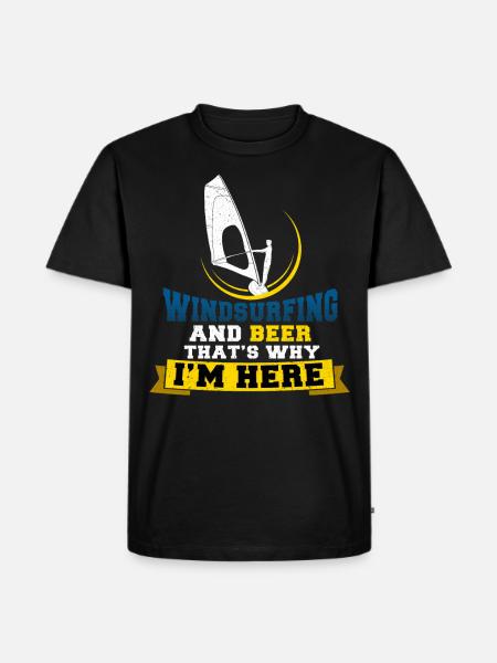 Windsurfing and beer - Men's Premium Organic T-Shirt - black