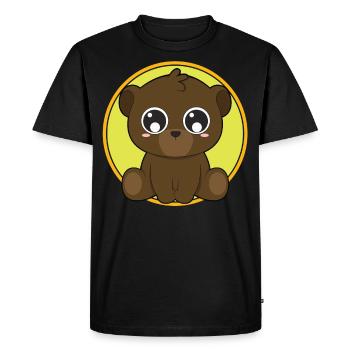 Ours mignon animaux mignons - T-shirt Premium bio Homme - noir - Devant - Nico (187cm)