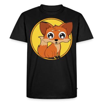 Renard bébé animaux mignons - T-shirt Premium bio Homme - noir - Devant - Nico (187cm)