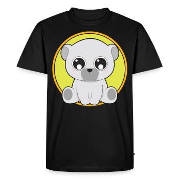 Animaux mignons ours mignon - T-shirt Premium bio Homme - noir - Devant - Nico (187cm)