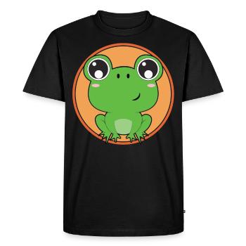 Grenouille douce - T-shirt Premium bio Homme - noir - Devant - Nico (187cm)
