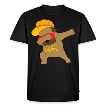 Mopshund dabbing animaux - T-shirt Premium bio Homme - noir - Devant - Nico (187cm)