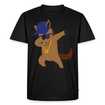 Cheval comic dabbing cool - T-shirt Premium bio Homme - noir - Devant - Nico (187cm)