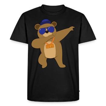 Yabbing animaux cool gangster ours - T-shirt Premium bio Homme - noir - Devant - Nico (187cm)