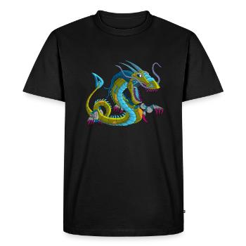 Metal Dragon Mechdragon Dragon Made of Metal - Men's Premium Organic T-Shirt - black - Front - Nico (187cm)